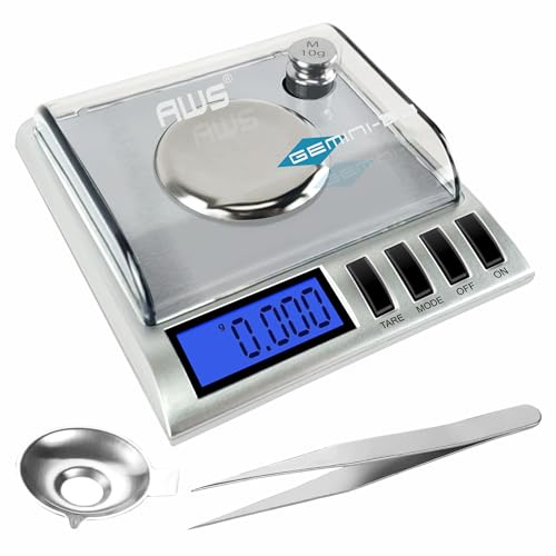AWS Gemini 20 Digitale Präzisions-Milligramm-Waage, 20 g x 0,001 g, silberfarben