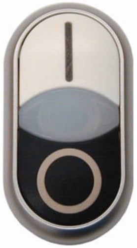 Eaton 284816 Doppeldrucktaste, + Leuchtmelder, Flach, weiß I, weiß, schwarz 0