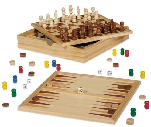 Dal Negro TRADIZIONALE_BOARD Top Games 30 Dama/Scacchi Tria Gioco Da Tavolo Giocattolo 872, Multicolore, 822028