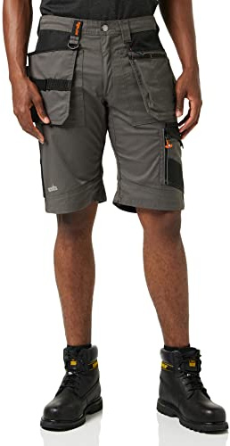 Scruffs Trade Work Shorts Black/Slate Grey/Ink Blue with Multiple Pockets (Sizes: 28in-40in Waist) Mens Work Combat Cargo (36 Waist, Slate Grey)