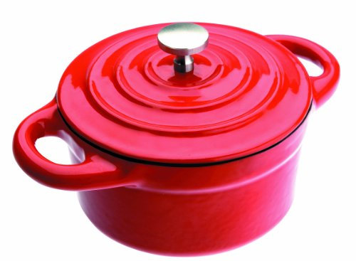 IBILI - Mini cocotte redonda roja 10 x 4,5 cm, Hierro fundido, Apta para induccion