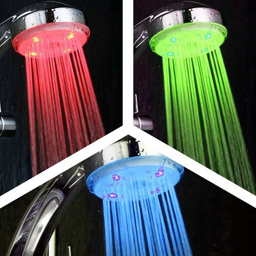 POMMEAU DE DOUCHE LUMINEUX OU LED SANS PILES
