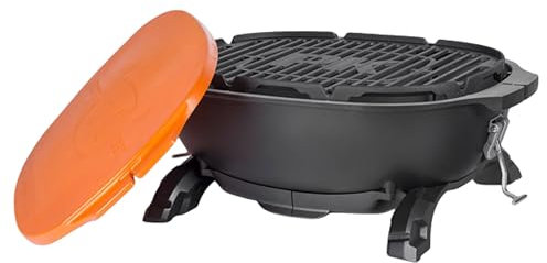 PK Grills PKGO Portable Hibachi Charcoal Grill, Portable Grill with Cast Aluminum Outdoor Smoker, BBQ Grill for Camping, Backyard Grilling, Park, Tailgating