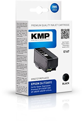 KMP Tintenkartusche für Epson Expression Premium XP-600, E167, black