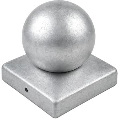 Baumarktplus Pfostenkappe Kugel Pyramide verzinkt 7 x 7 cm | 71 mm, Abdeckkappe für Pfosten