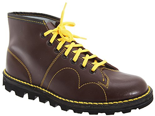 Grafters Mens Original Coated Leather Retro Monkey Boots (6 UK) (Wine)