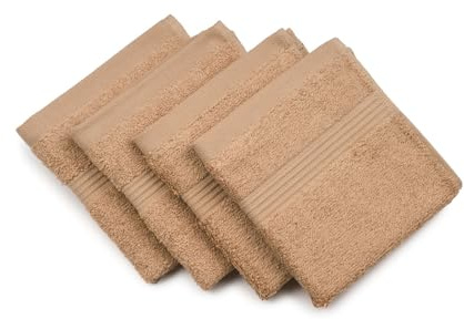 Gözze - New York Faceloths, Set of 4, Soft and Absorbent, 100% Cotton, 30 x 30 cm - Maroon