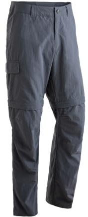 maier sports Trave, Men's Hiking Trousers, Water-Repellent Outdoor Trousers for Trekking and Hiking, Handy Zip-Off Function, Dryprotec Technology, PFC-Free Graphite
