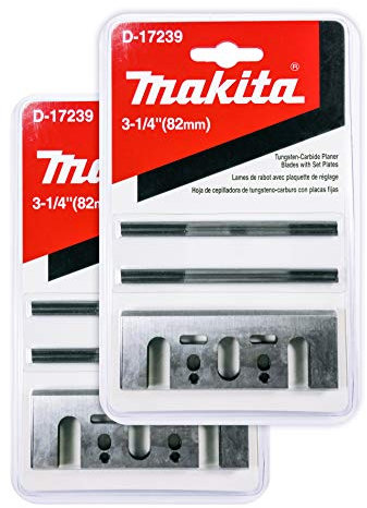 Makita Hobelmesser mit Doppelkanten, 8 Stück, 3 1 4, für Hobelmaschinen – Schneiden für Hartholz – 8,9 cm Wolframcarbid | 2-teilige Klinge