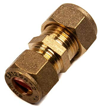 10mm x 8mm Compression Reducer Coupling Brass Plumbing Pipe Fitting Thunderfix
