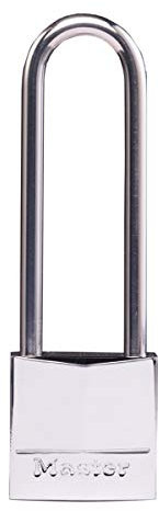 Master Lock Cadenas marine, extérieur, inoxydable, corps de 30mm, anse longue de 64mm ,, argent