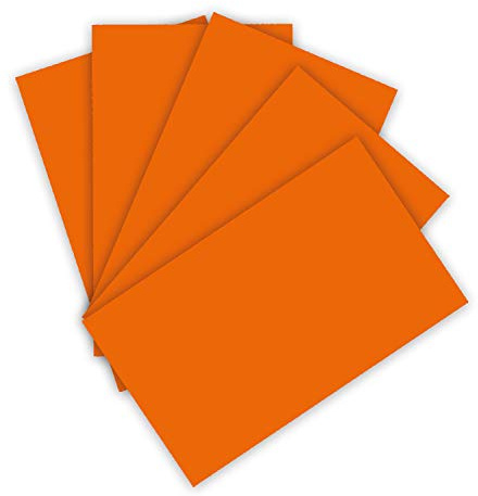 folia 6341 Coloured Paper 130 g/m², Coloured Drawing Paper in Light Orange, DIN A3, 50 Sheets, as a Basis for Numerous Crafts