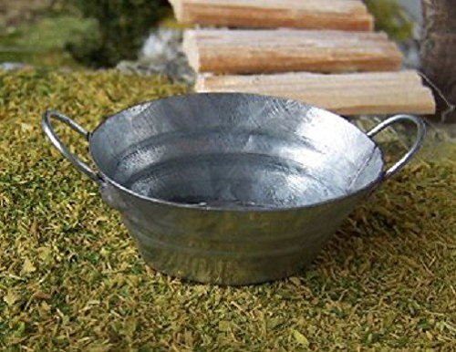 Kimmerle Ovale Miniatur-Wanne aus Zinkblech, 3,5x2,8x1,7 cm. Krippe, Weihnachtskrippe.