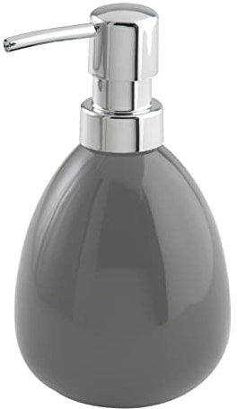 Wenko Dispenser sapone Polaris grigio Capacità: 0.39 l, Ceramica, 9.5 x 16 x 9 cm, Grigio
