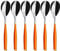 BUGATTI, Glamour, lot de 6 cuillères à café en acier inoxydable 18/10 et poignée ORANGE, moulure système Bugatti Pro-Tech, va au lave-vaisselle