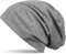 styleBREAKER Damen Beanie Mütze mit edler Strass-Nieten Applikation, Longbeanie Slouch 04024037, Farbe:Grau