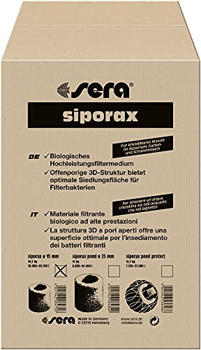 sera siporax Aquarium Filtermaterial 50 L (14,5 kg) | Maximale Optimierung der biologischen Filterung | Bio-Filter Medium | Biologische Filterung für Aquarien