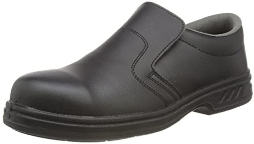 Portwest Mocasín De Seguridad Steelite S2, Tamaño: 44, Color: Negro, FW81BKR44