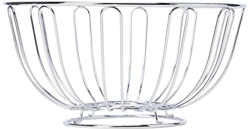 APOLLO The HOUSEWARES Brand Chrome Fruit Bowl, Round, Size: 24x12cm, Chrome