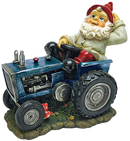 Design Toscano Der pflügende Pete auf seinem Traktor, Gartenzwerg
