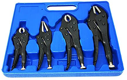 Dapetz 4 Piezas Resistente Llave de Agarre Juego Tornillo de Banco de Bloqueo Alicates Pinzas de Presión