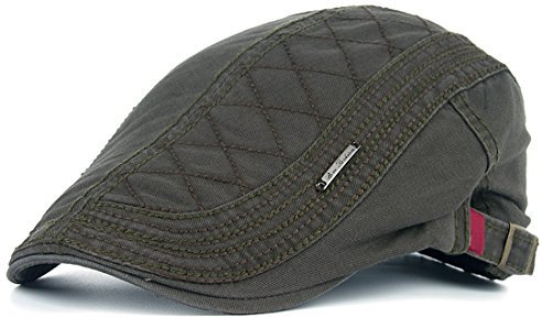 Kuyou Sportmütze Newsboy Flat Cap Gatsby Schirmmütze Kappe, Armeegrün, Einheitsgröße