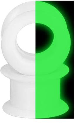 Longbeauty 2er Set Leuchtende Silikon Tunnel Plugs Ohr Piercing 8mm