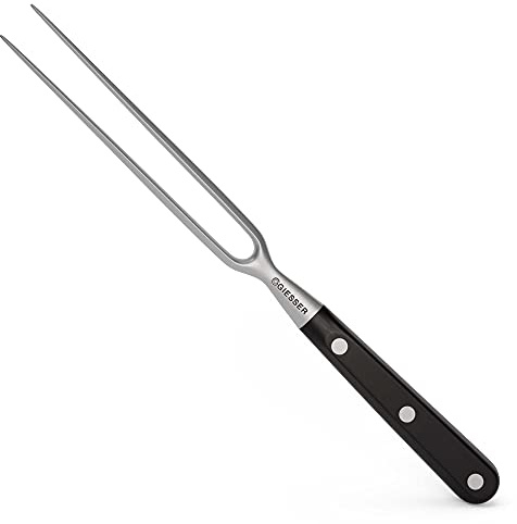 Giesser seit 1776 - Made in Germany - Tranchiergabel geschmiedet schwarz Skyline black, 18 cm, Krückengabel genietet, spülmaschinenfest, rostfrei