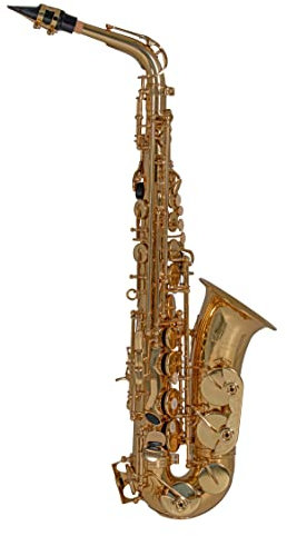 Roy Benson Eb-Alt Saxophon AS-202 (Messing-Korpus, Hoch F#-Klappe, inklusive Komplettzubehör, mit Tragegurt, premium Saxophon, für die anspruchsvollen Musiker)