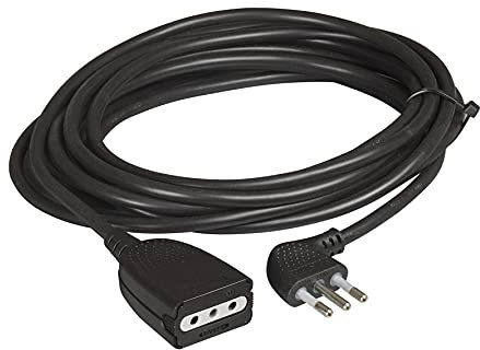 BTicino 2537N Prolunga Domestica 2 P+T 10 A con Spina e Presa, 5 m, Nero