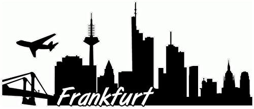 Samunshi® Frankfurt Skyline Aufkleber Sticker Autoaufkleber City Gedruckt - 20x8,4cm schwarz