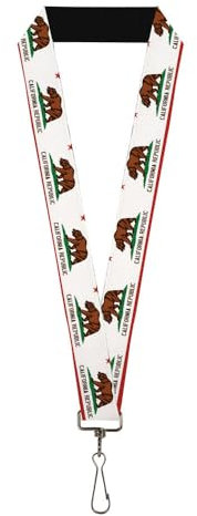 Buckle-Down Unisex-Erwachsene Lanyard Schlsselanhnger, California State Flag Weiß, Standard