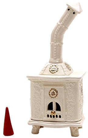 Keramik - Räucherofen - weiss mit gold - Hand Art Keramik, ca. 21,5 cm