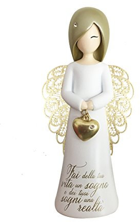 You Are An Angel ASF001I Figurina Angelo, Resina, Bianco, 12.5 cm