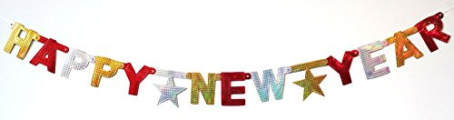 tib 46030 Mehrfarbige Happy New Year Buchstabengirlande, One Size