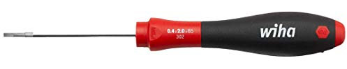 Wiha Tournevis plat SoftFinish avec lame ronde pour vis à profondeur profonde (00684) 2,0 mm x 65 mm