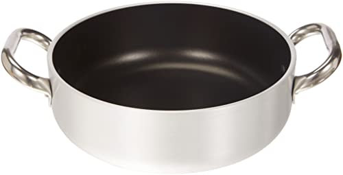 Pentole Agnelli ALSA2106S24 Casseruola Bassa con Maniglie, Alluminio, Argento, 24 cm