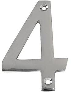 Merriway BH03003 Numeral, 50mm (2 inch) - No. 4, Polished Chrome