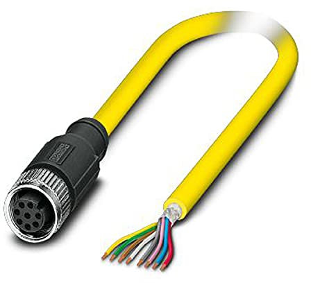 PHOENIX CONTACT SAC-8P-10.0-542/FS SH SCO BK - Cavo a 8 poli, schermato, lunghezza cavo 10 m, 614.000 g, colore: Giallo