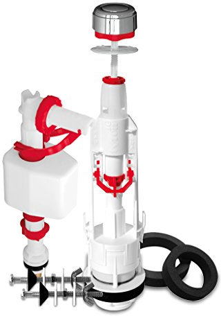 Fominaya 0129552231 Mecanismo Completo Tyfon15 3G Universal con Pulsador, Toma de Agua Superior Lateral Grifo Vertical Extensible Fenyx, Negro, Estandar