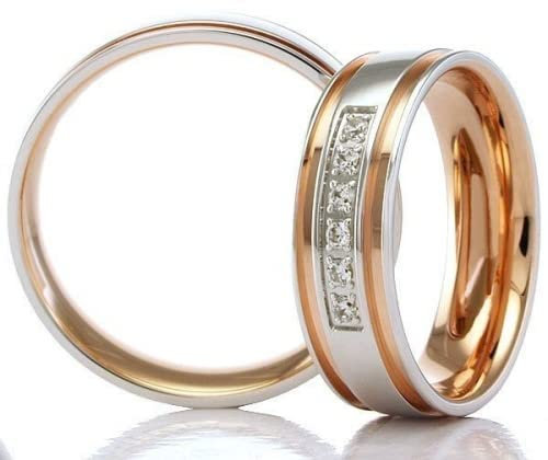 Eheringe 333/- Weißgold Rotgold 66-42170-180