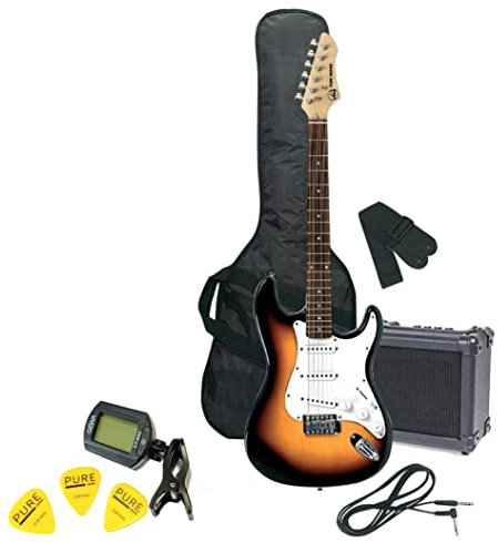 GEWA E-Gitarre Pack 3-Tone sunburst RC-100 inkl. Verstärker, Tasche, Tuner, Gurt, Kabel, Saiten, Plektren - PS502543 - ***NEU***