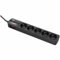 Infosec S5 Black Line II Multiprise parafoudre avec 5 Prises française Noir