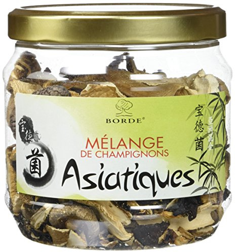 Borde Mélange Champignons Asiatique Déshydraté Pot PET 100 g - Lot de 3