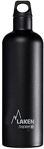 Bouteille isotherme Futura de Laken en acier inoxydable avec isolation sous vide et goulot étroit 750 ml Noir