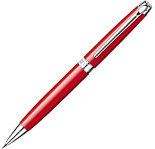 Caran d'Ache Leman Versilberter Mechanischer Bleistift - Schwarz Matt Druckbleistift Red