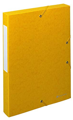 Exacompta 50819E Packung (mit 10 Archivboxen Scotten, mit Gummizugverschluß, hochwertig und nachhaltig, Rücken 40mm, 600g) gelb, 10 Stück