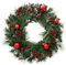 WeRChristmas Pre-Lit Decorated Wreath, 20 Ice White LED Lights, 60 cm, Red