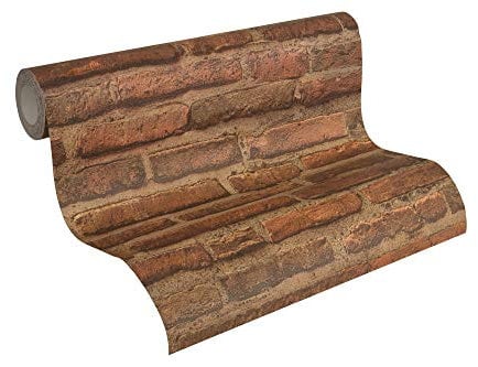 A.S. Création Vliestapete Best of Wood`n Stone 2nd Edition Tapete in Stein Optik fotorealistische Steintapete Backstein 10,05 m x 0,53 m beige braun orange Made in Germany 307471 30747-1
