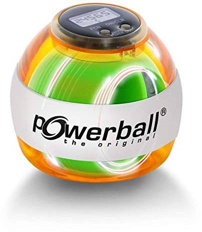 Powerball Max Red, gyroskopischer Handtrainer mit rotem Lichteffekt inkl. Drehzahlmesser, transparent-rot, das Original von Kernpower